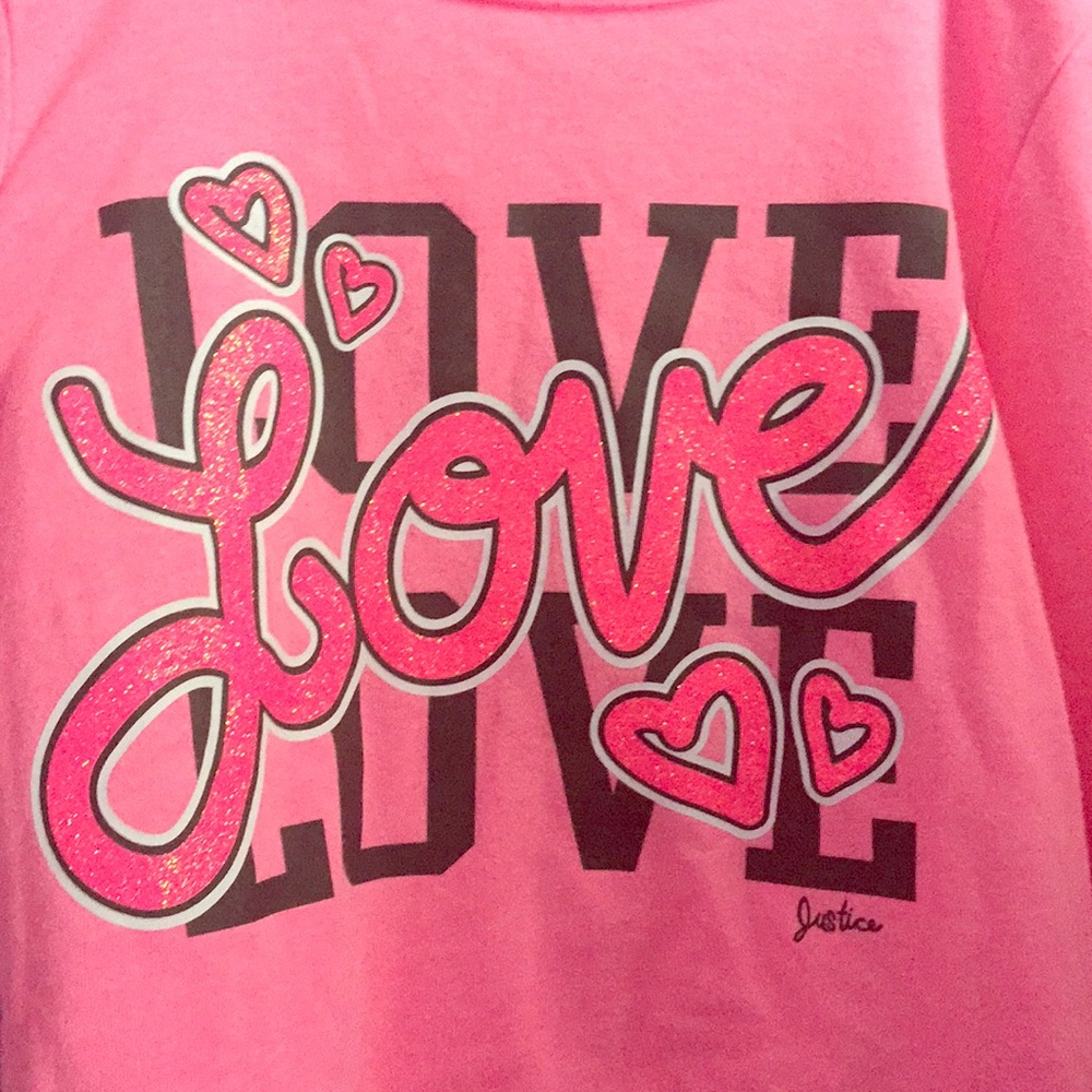 Pink justice sweater/shirt size 12